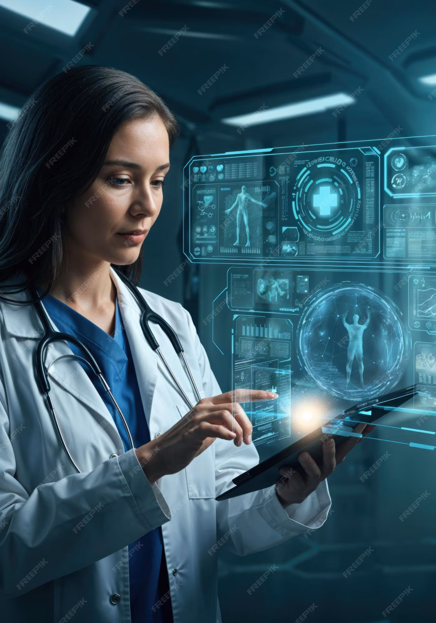 futuristic care medical professional scifi healthcare setting 653449 43622